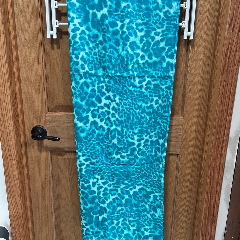 Blue Leopard Print Beach Towel